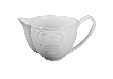 Hemisphere Satin White Creamer Small With Handle by JL Coquet
