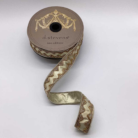 Holiday Ribbon Gold Jewel Trimmed Ribbon by d.stevens