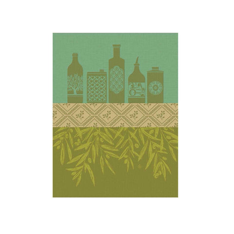 Huiles Provencales Green Tea Towel by Le Jacquard Francais