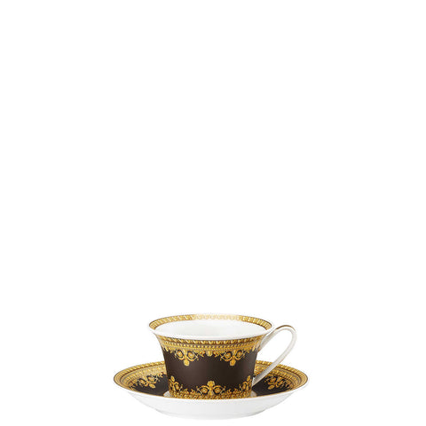 I Love Baroque Nero Tea Cup & Saucer 6 1/4 In by Versace
