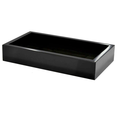 Ice Black Flat Towel Holder/Vanity Tray by Mike & Ally