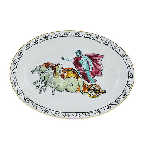 Il Viaggio Di Nettuno Chariot White Oval Flat Platter 34 Cm by Richard Ginori
