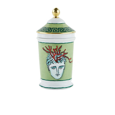 Il Viaggio Di Nettuno Moss Green Pharmacy Vase With Cover  by Richard Ginori