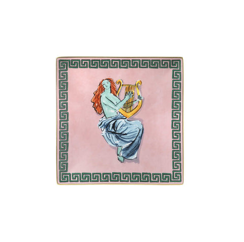 Il Viaggio Di Nettuno Pink Square Dessert Plate by Richard Ginori