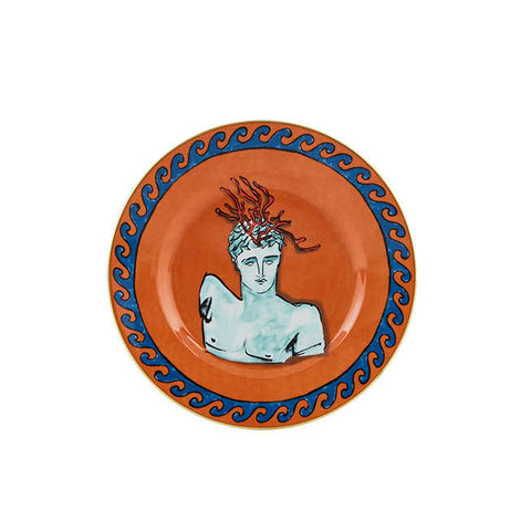 Il Viaggio Di Nettuno Rock Orange Dessert Plate  by Richard Ginori