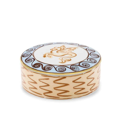 Il Viaggio Di Nettuno Round Box With Cover H In 5 - Terracotta by Ginori
