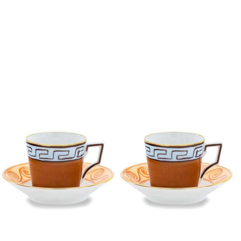 Il Viaggio Di Nettuno Set Of 2 Coffee Cup With Saucer - Terracotta by Ginori