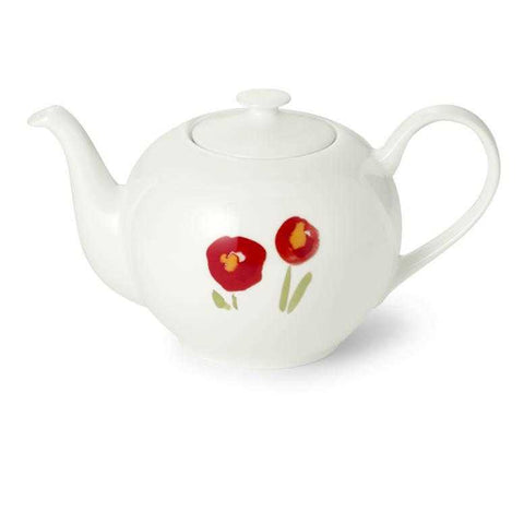 Impression Teapot Round 1.30 L Red Poppy by Dibbern