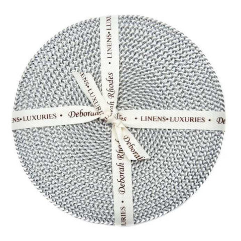 Indo 2-Tone Coaster Set Of 4 Grey/Natural by Deborah Rhodes