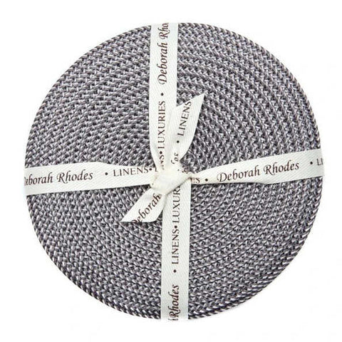 Indo 2-Tone Coaster Set Of 4 Grey/Navy by Deborah Rhodes