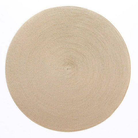 Indo 2-Tone Round Placemat Cream/Toast by Deborah Rhodes