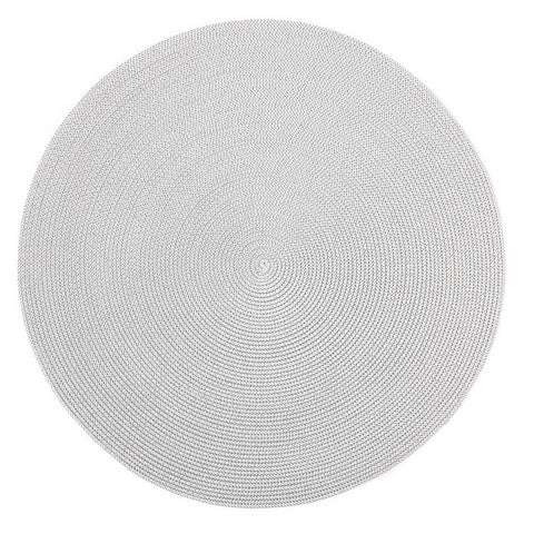 Indo 2-Tone Round Placemat Grey/Natural by Deborah Rhodes