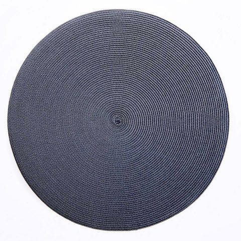 Indo 2-Tone Round Placemat Grey/Navy by Deborah Rhodes