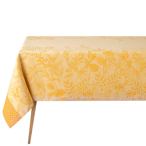Jardin D'eden Yellow Tablecloth by Le Jacquard Francais