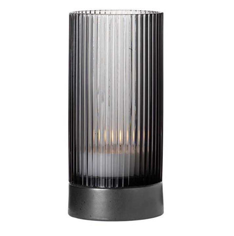 Juna Grey           Glass Lantern With Porcelain Base Large by Asa Selection