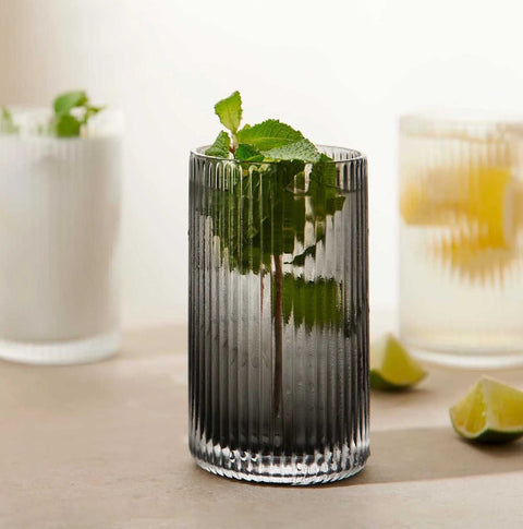 Juna Grey           Rilled Highball Glass by ASA Selection