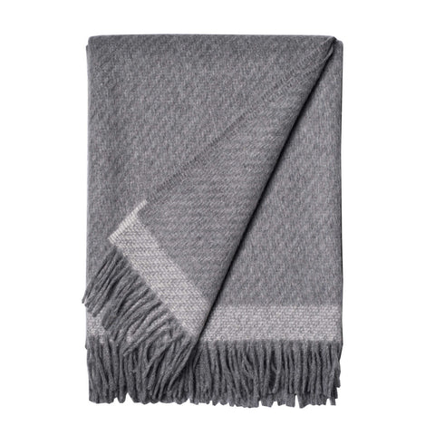 Kilarney Throw Charcoal/Light Grey Stripe by Linen Way