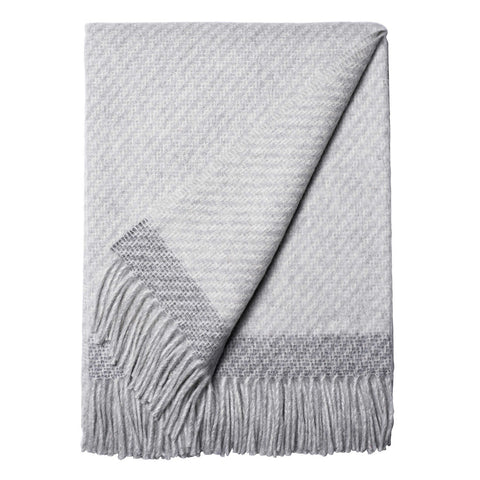 Kilarney Throw Light Grey/Charcoal Stripe  by Linen Way