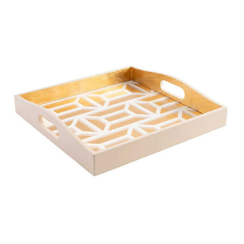 Lacquer Tray Garden Gate White by Caspari