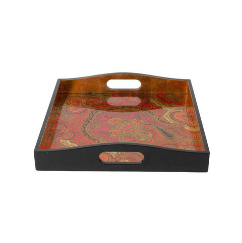 Lacquer Tray Jaipur Crimson by Caspari