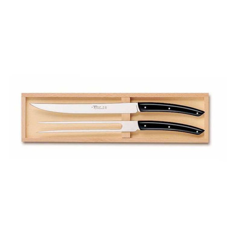 Le Thiers Classique 2 Piece Carving Set Black by Claude Dozorme