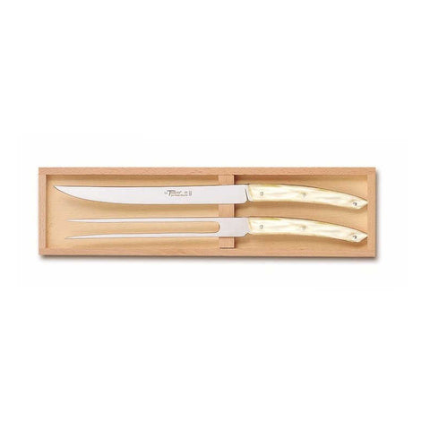 Le Thiers Classique 2 Piece Carving Set Natural by Claude Dozorme