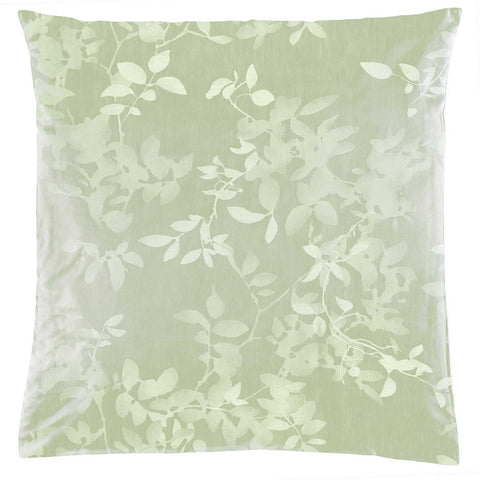 Leaves Verso Grey Green Pillow Case Standard  by Christian Fischbacher