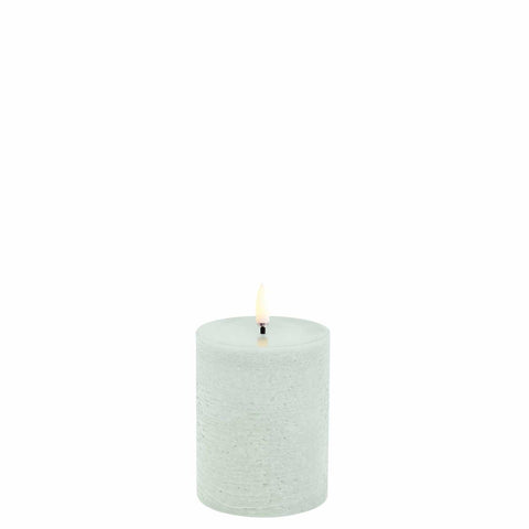 LED Pillar Candle Rustic Dusty Green 10cm by Uyuni