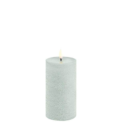 LED Pillar Candle Rustic Dusty Green 15cm by Uyuni