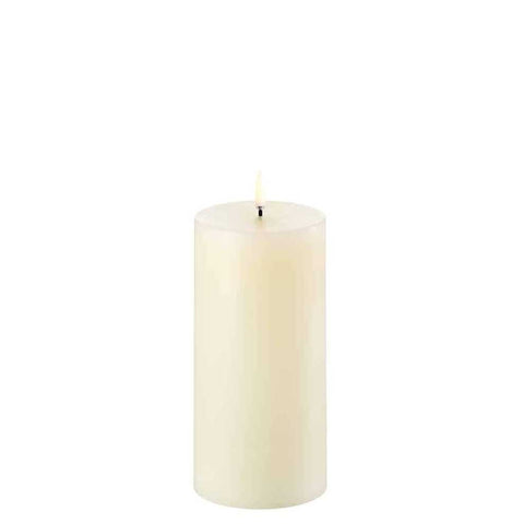 LED Pillar Candle Smooth Ivory 15cm by Uyuni