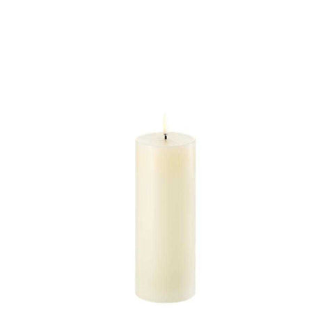 LED Pillar Candle Smooth Ivory 20cm by Uyuni