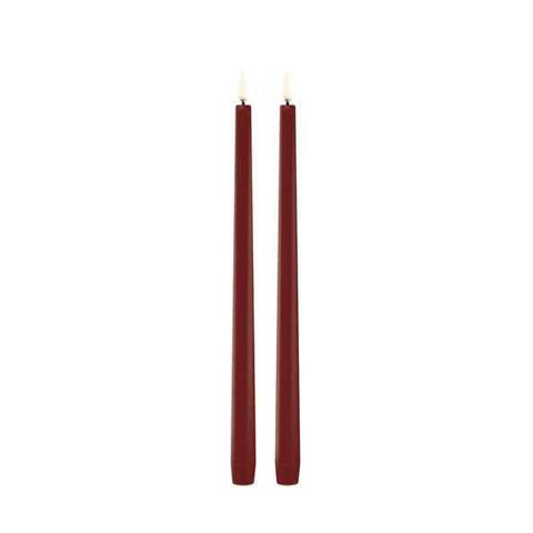 LED Slim Taper Candle Carmine Red 2-Pack by Uyuni