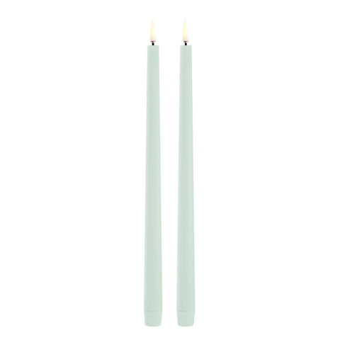 LED Slim Taper Candle Dusty Green 2-Pack by Uyuni