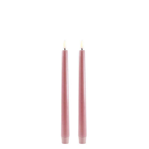 LED Taper Candle Dusty Rose 2-Pack by Uyuni