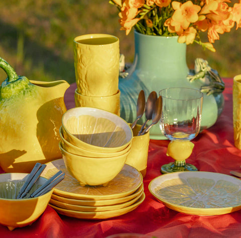 Lemon Bowl, set of 4 by Bordallo Pinherio