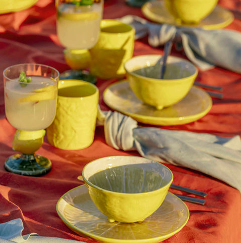 Lemon Bowl, set of 4 by Bordallo Pinherio