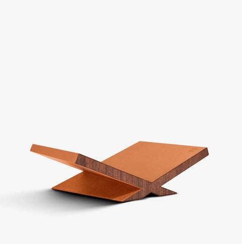 Library Collection Classic Culture Bookstand Camel Pebbled Leather by Assouline