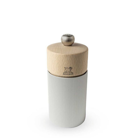 Line Pepper Mill, Aluminum + Beechwood, Natural, 12 Cm - 5 In by Peugeot