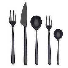 Linea Ice Oro Nero 5 Pcs Place Setting by Mepra