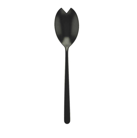 Linea Ice Oro Nero Salad Spoon For Serving by Mepra