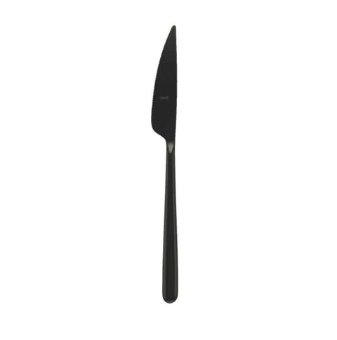 Linea Ice Oro Nero Table Knife Solid Hand. by Mepra