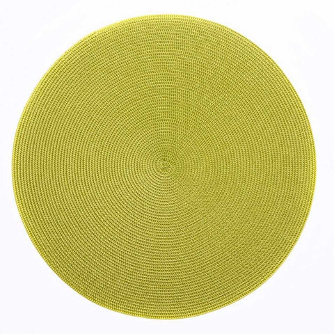 Linen Braid Round Placemat Avocado by Deborah Rhodes