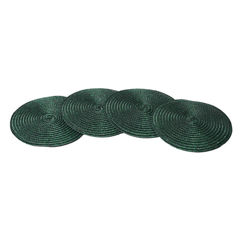 Linen Lurex Coaster Set Of 4 Hunter by Deborah Rhodes