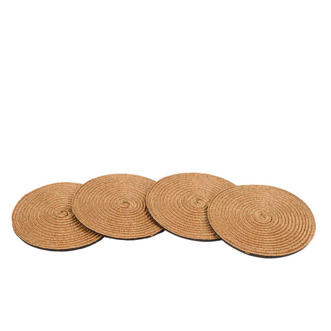 LINEN LUREX Coasters Set/4 Gold by Deborah Rhodes