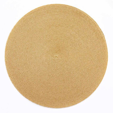 Linen Lurex Round Placemat Gold by Deborah Rhodes