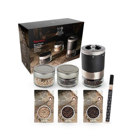 Maestro Pepper Bar, 3 Jars, 3 Pepper Varieties, 1 Erasable Marker, 1 Booklet by Peugeot