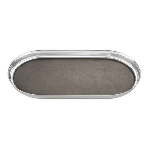 Manhattan Tray With Leather Insert 13x7in by Georg Jensen