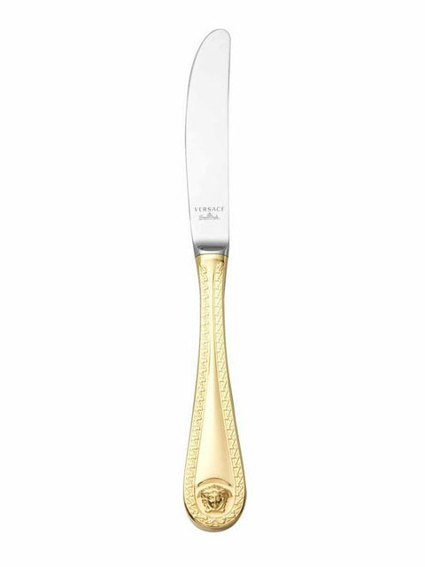 Medusa Flatware Gold Plated Table Knife, Gold Plated 8 2/3 Inch by Versace