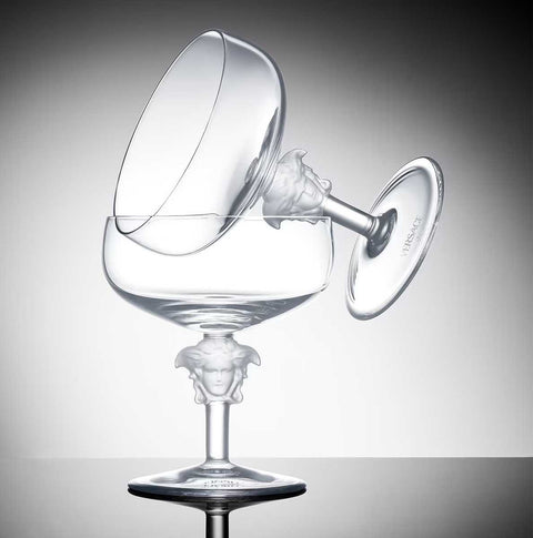 Medusa Lumiere Champagne Saucer Set of Two by Versace