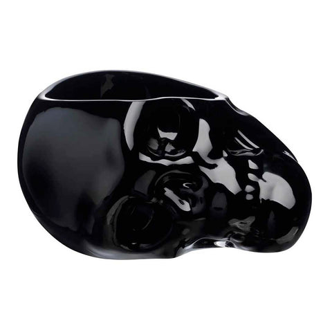Memento Mori Skull Bowl L Black by Nude Glass